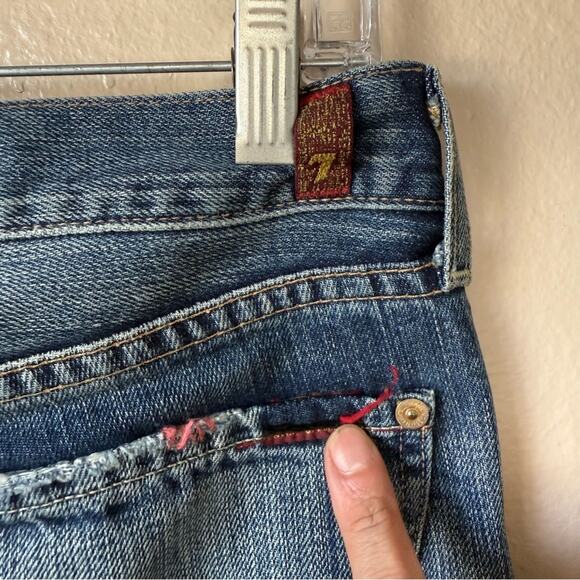 7 For All Mankind X Great China Wall Studded Women's Crystal Flare Leg Jeans - Picture 4 of 4